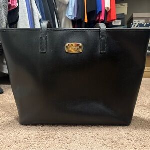 Michael Kors Black Leather Tote Bag